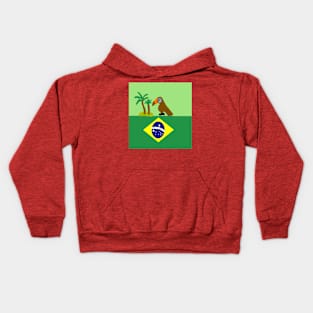 Sporty Brazil Design on White Background Kids Hoodie